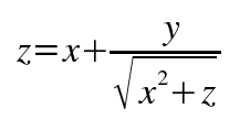 En formel: z = ...