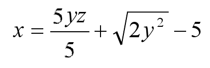 En formel: x = ...