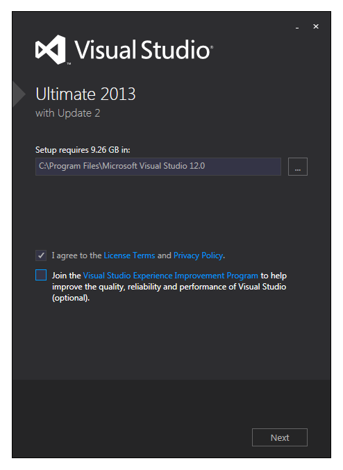 Installationen av Visual Studio