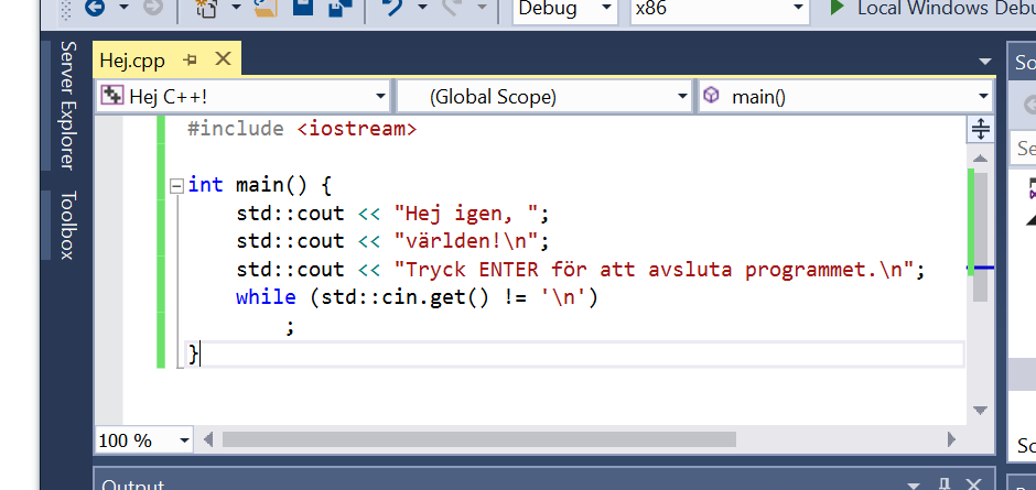 Visual Studio-fnstret