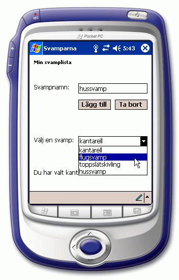 Tillmpningen "Svamparna" i en emulator