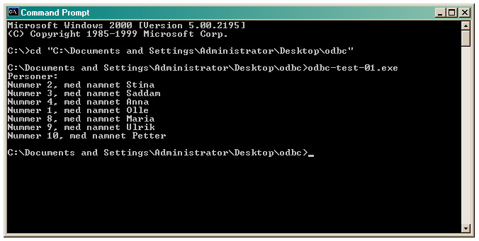 A command window