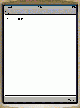 Emulatorn: Nu har vi startat MIDleten