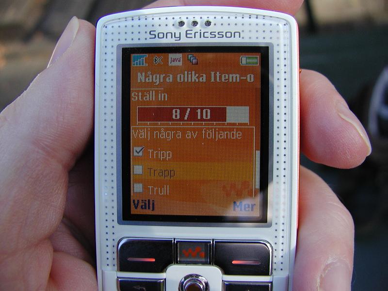 FormTest p en riktig Sony-Ericsson w800i
