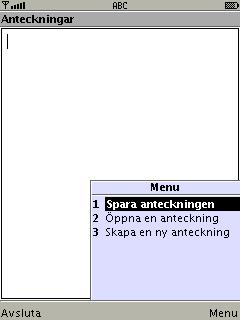 Kommandon i textrutan