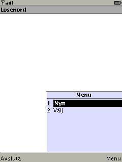 MIDleten Losenord i emulatorn