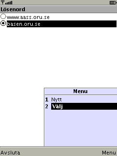 MIDleten Losenord i emulatorn