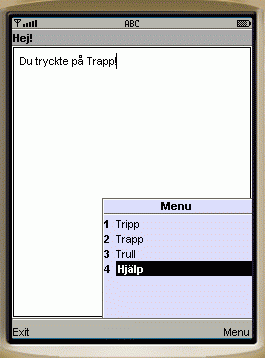 Emulatorn: Nu har vi startat MIDleten