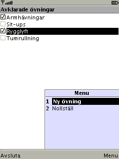 Kommandot fr att lgga till en ny vning