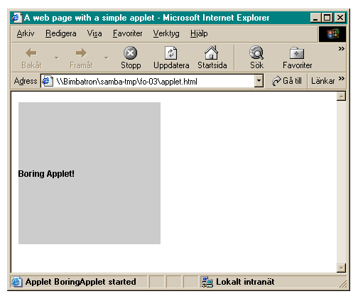 BoringApplet i Mozilla