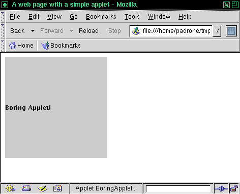 BoringApplet i Mozilla