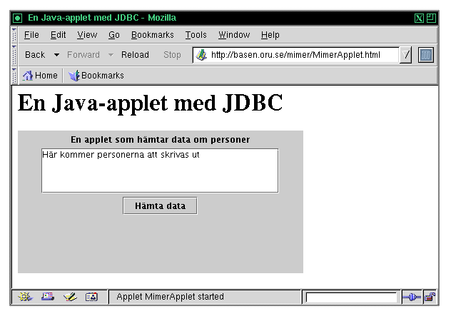 Appleten i Mozilla, fre SQL-frgan