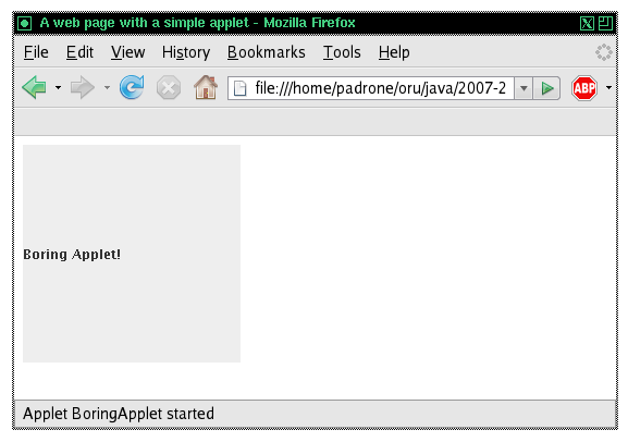 BoringApplet i Mozilla