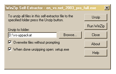 Installationen av Visual Studio