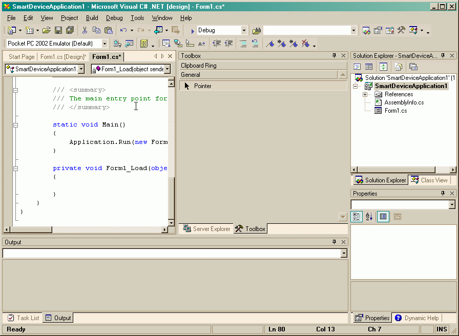 C#-koden visas