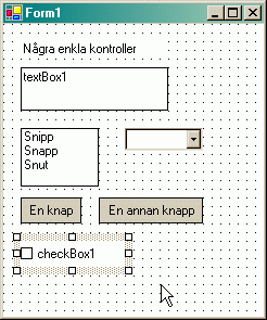 Tillmpningen "Ngra enkla kontroller" i emulatorn