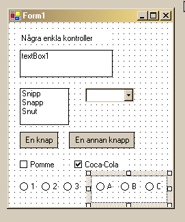 Tillmpningen "Ngra enkla kontroller" i emulatorn
