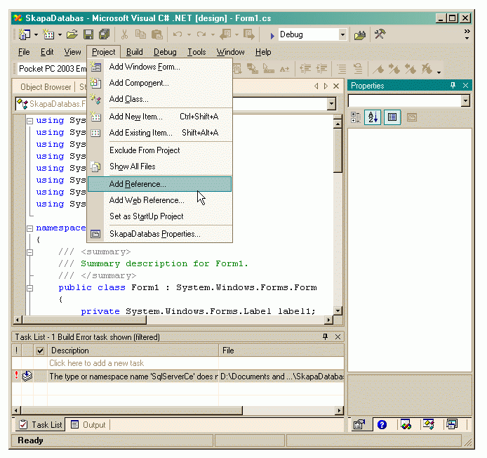 Installation av SQL Server CE