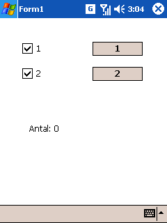 En ganska meningsls applikation, i Pocket PC-emulatorn
