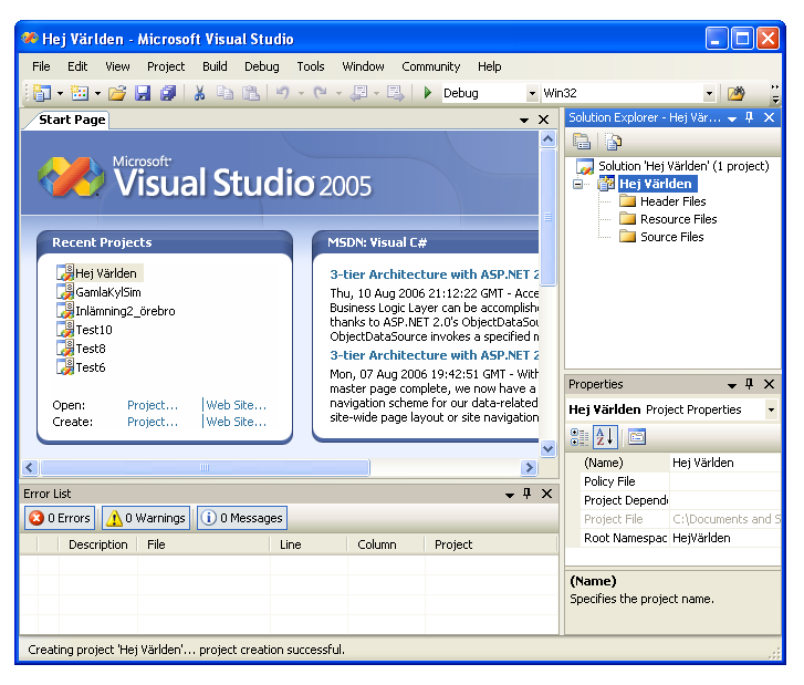 Visual Studio-fnstret