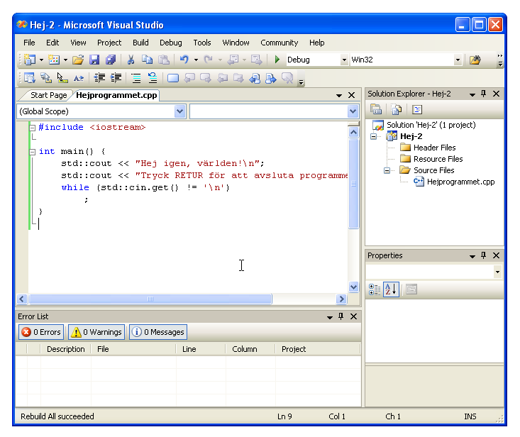 Visual Studio-fnstret