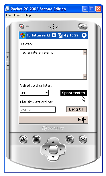 Spara-knappen i Frfattarverktyget