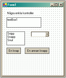 Tillmpningen "Ngra enkla kontroller" i emulatorn