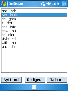 Ordlista
