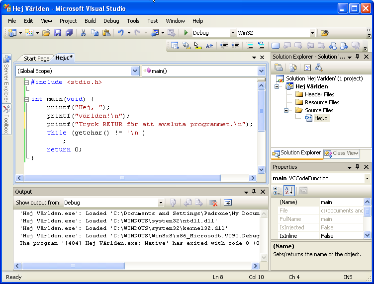 Visual Studio-fnstret