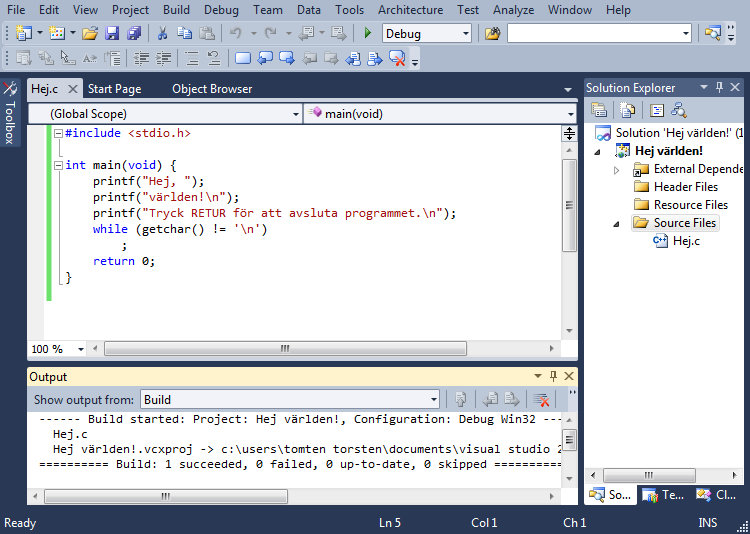 Visual Studio-fnstret